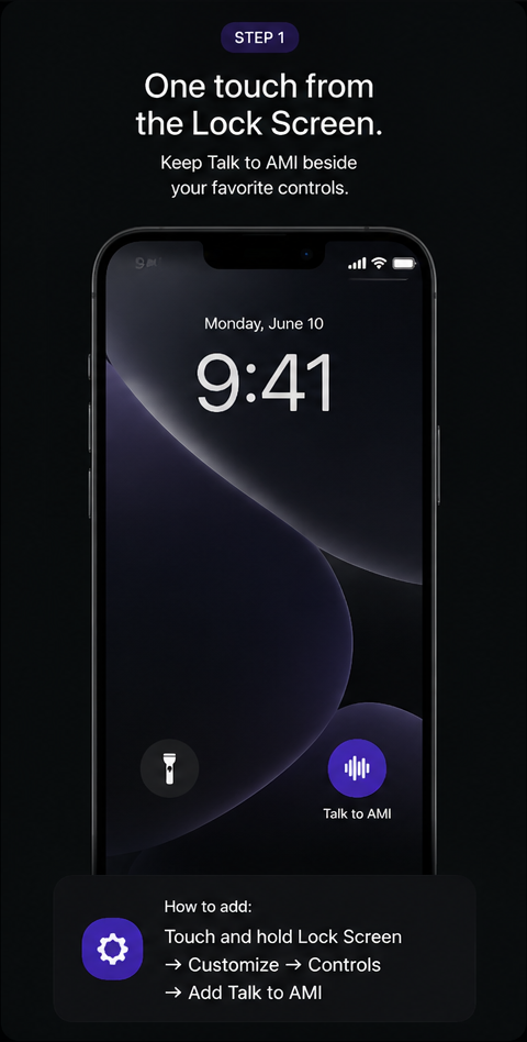 Lock Screen setup for Talk to AMI