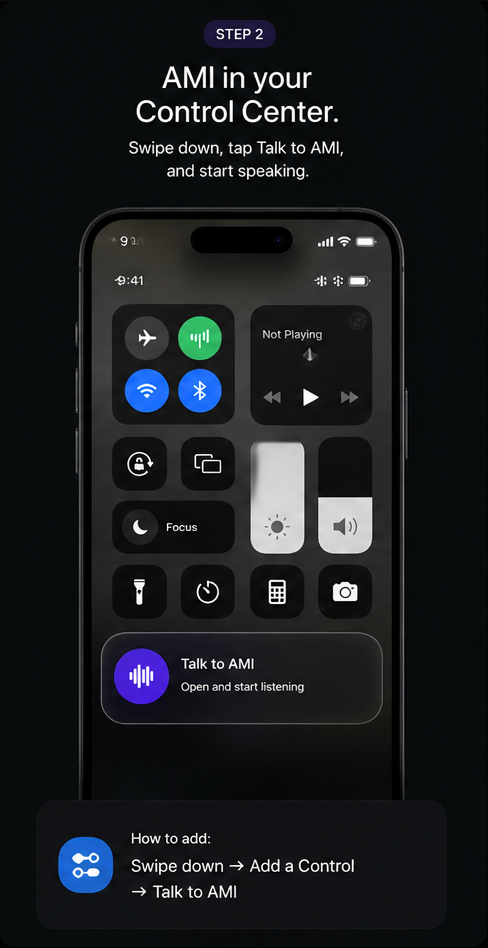 Control Center setup for Talk to AMI